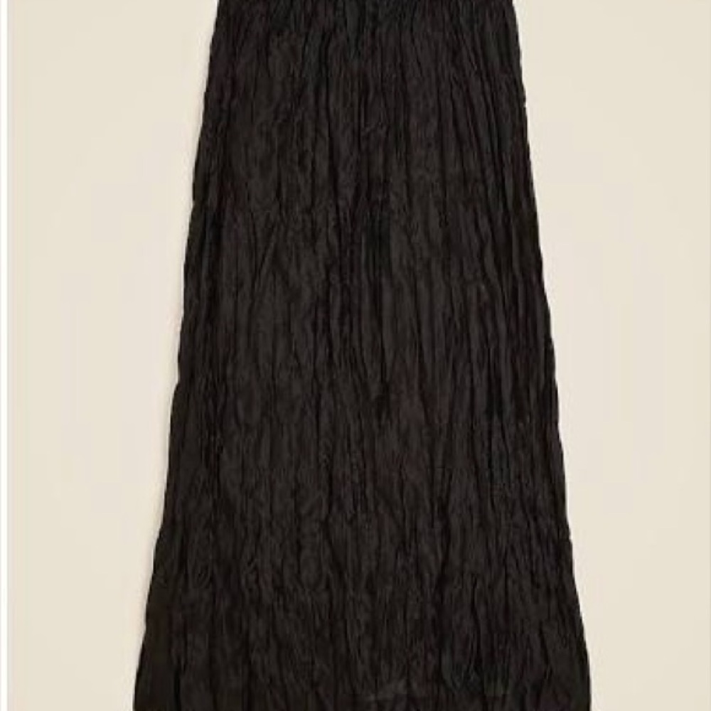 J. Crew Black Crinkled Elastic Skirt